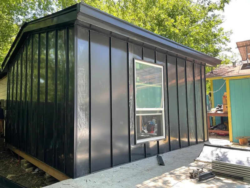 Black standing seam metal wall panels for Metal Roof Installation in Pico Rivera